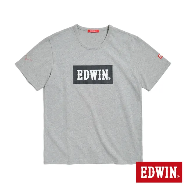 【EDWIN】男裝 人氣復刻款 經典大LOGO短袖T恤(麻灰色)