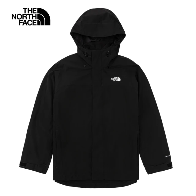 The North Face 北面男款黑色防水透氣連帽三合一外套｜89ZPJK3