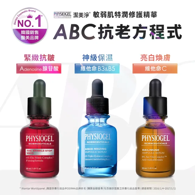 【PHYSIOGEL 潔美淨】特潤賦活保濕精華液30ml(玻尿酸、高效保濕、敏感肌)