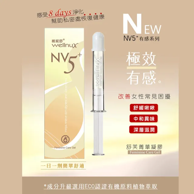 【WellnuX 維妮舒】NV5舒芙菁華凝膠2ml安瓶八入標準組(私密緊緻頂級保養 長效舒緩私密困擾)