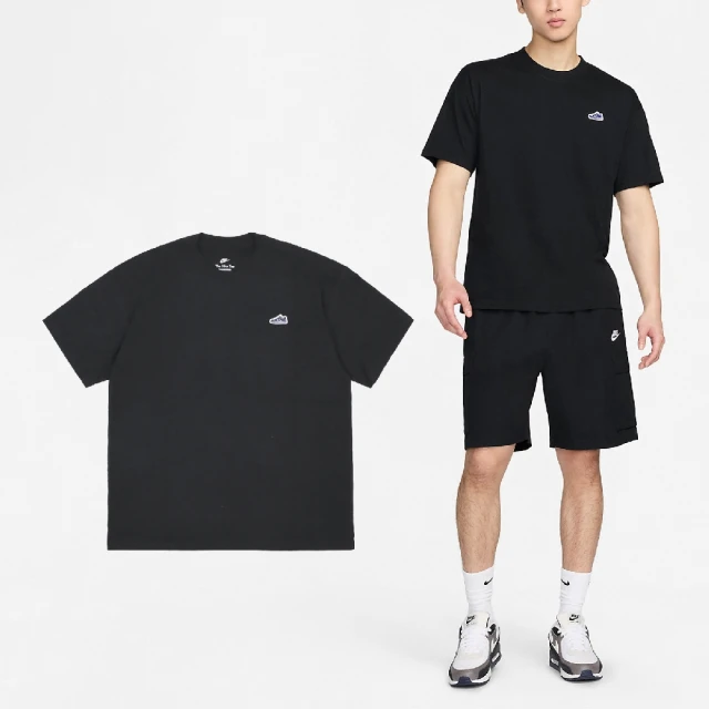 NIKE 耐吉 短袖 NSW Tee 男款 黑 藍 棉質 刺繡 寬鬆 短T 棉T(FV3752-010)