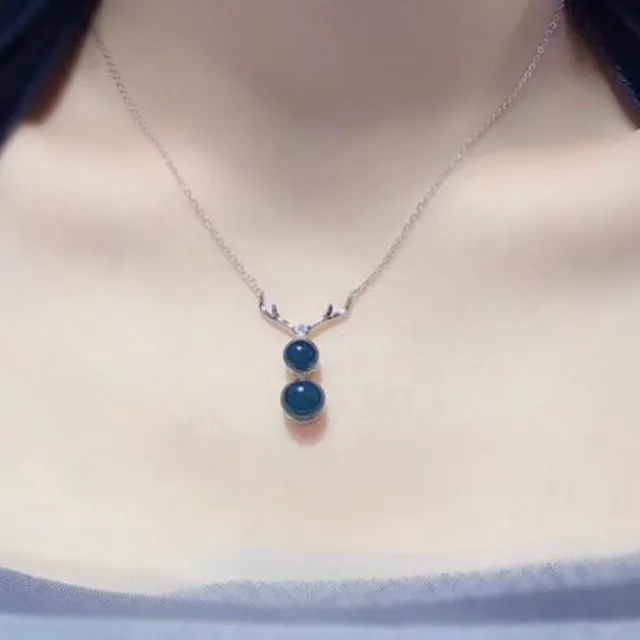 【勝弘珠寶】多明尼加藍珀一鹿有你項鍊-7mm