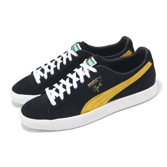 PUMA 休閒鞋 Clyde OG 男鞋 黑 黃 麂皮 低筒 板鞋(391962-05)