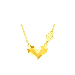 【周大福】ING系列 光身愛心機織黃金項鍊_計價黃金(鍊長40cm)