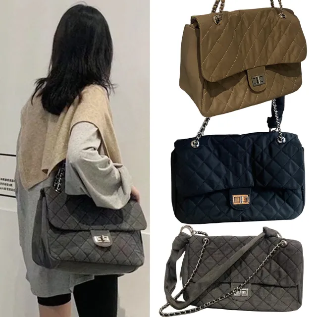 【LEESA】雙11 牛津布包 牛仔包 鏈條包 A4包 腋下包 斜背包 側背包 肩背包 女包 斜背包