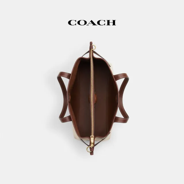 【COACH蔻馳官方直營】HANNA COACH圖案 CARRYALL肩背包-自然色混合色(CS190)