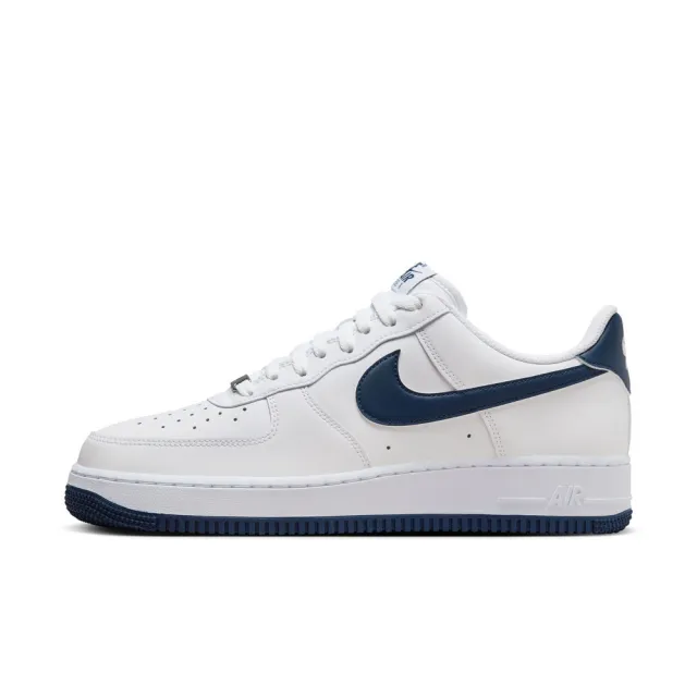 【NIKE 耐吉】AF1 Air Force 1 休閒鞋 男鞋 白 海軍藍 小白鞋(FJ4146-104)