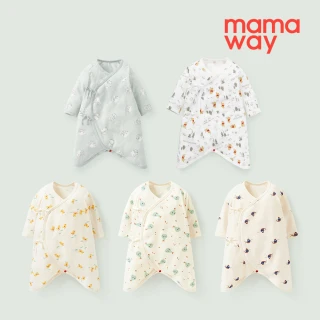 【mamaway 媽媽餵】新生兒Q彈棉質蝴蝶衣  多款任選(寶寶蝴蝶衣/嬰兒連身衣)