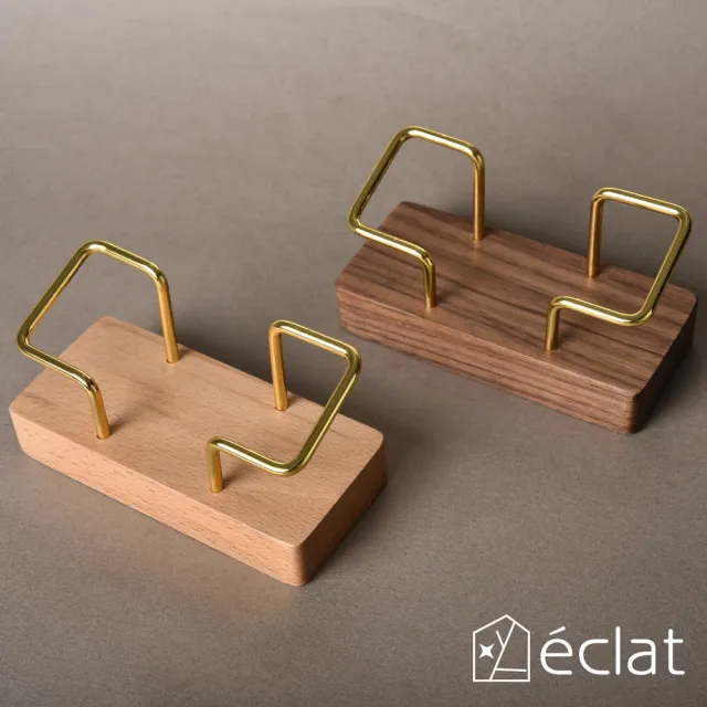 【Eclat】極致奢華金屬實木名片座/名片架/名片盒_2款任選(金屬名片架 名片收納 交換禮物 送禮)
