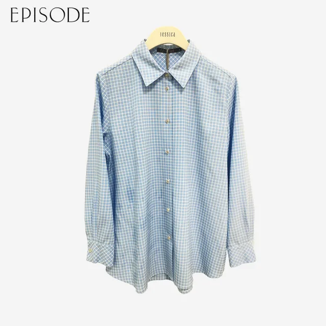 【EPISODE】通勤舒適百搭細格紋長袖襯衫143318