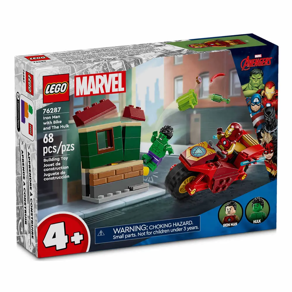 【LEGO 樂高】LT76287 超級英雄系列 - Iron Man with Bike and The Hulk(MARVEL)