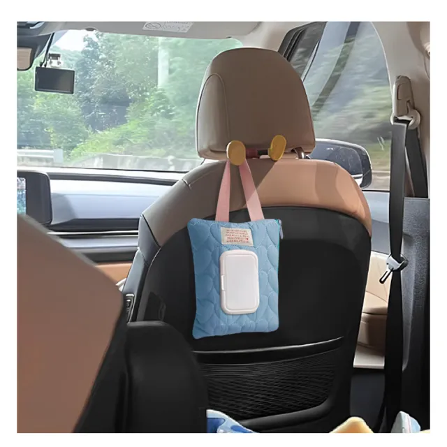 【E.dot】2入組 濕紙巾收納袋/面紙收納袋(推車掛袋)