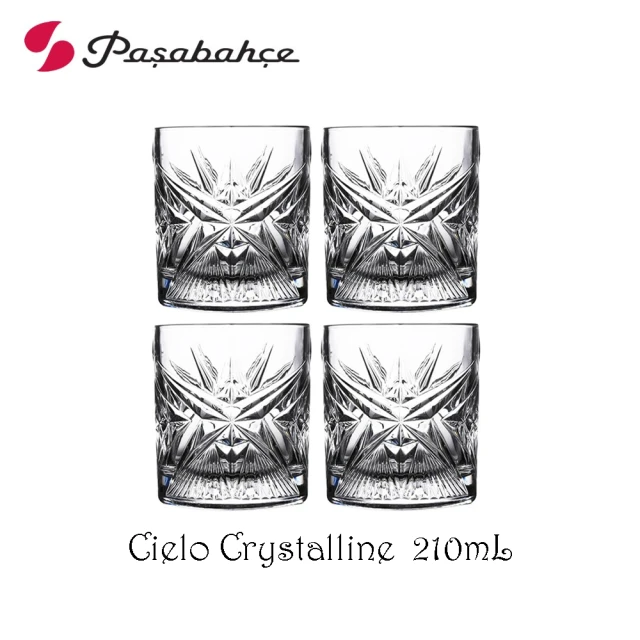 Pasabahce Cielo Crystalline 絢麗系列 水晶雕花酒杯四入組 210mL(水晶玻璃杯/威士忌杯)