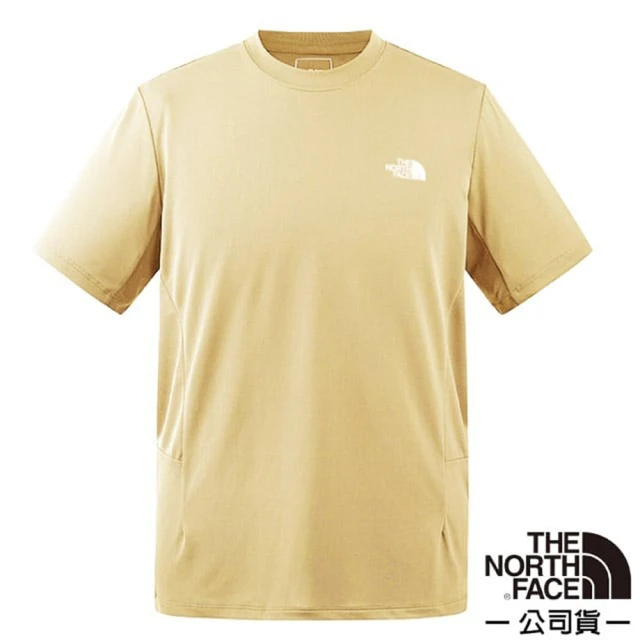 The North Face 男 FLASHDRY 吸濕透氣排汗短袖圓領T恤.休閒套頭衫.運動上衣(8826-3X4 礫淺褐)