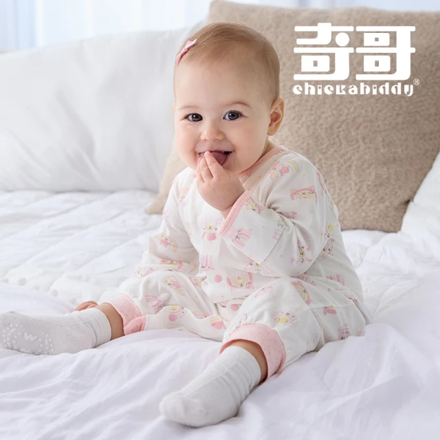 奇哥 Chic a Bon 嬰幼童裝 彩虹兔長袍妙妙裝/連身衣-鋅纖維布(3-12個月)