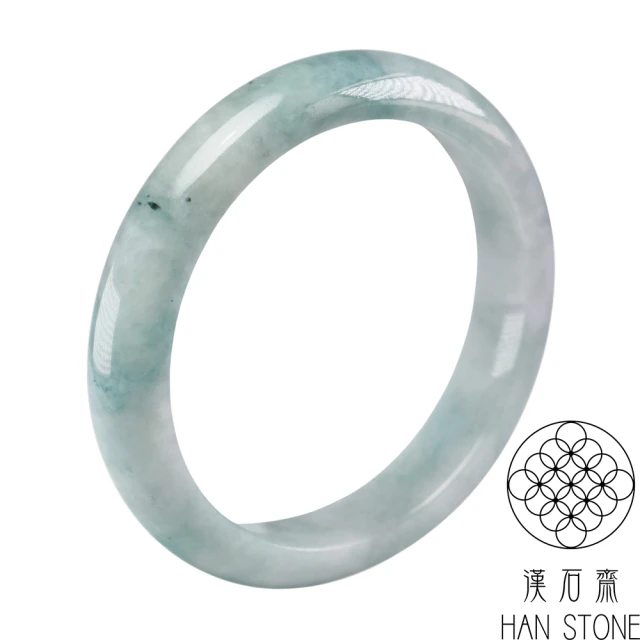 漢石齋 天然翡翠A貨 手鐲玉鐲 飄花種(手圍18.6/版寬12.8mm)