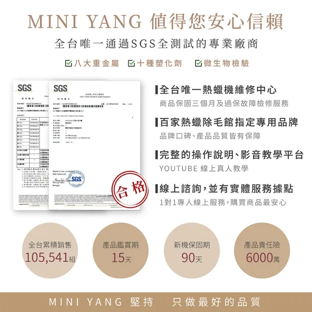 【MINI YANG】私密肌熱蠟除毛超值組+頂級保養4件組(居家除毛 簡單、輕鬆、超方便)