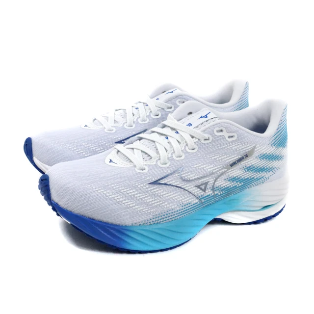 MIZUNO 美津濃 Mizuno WAVE RIDER 28 SW 美津濃 慢跑鞋 運動鞋 白/水藍 女鞋 寬楦 J1GD240621 no252