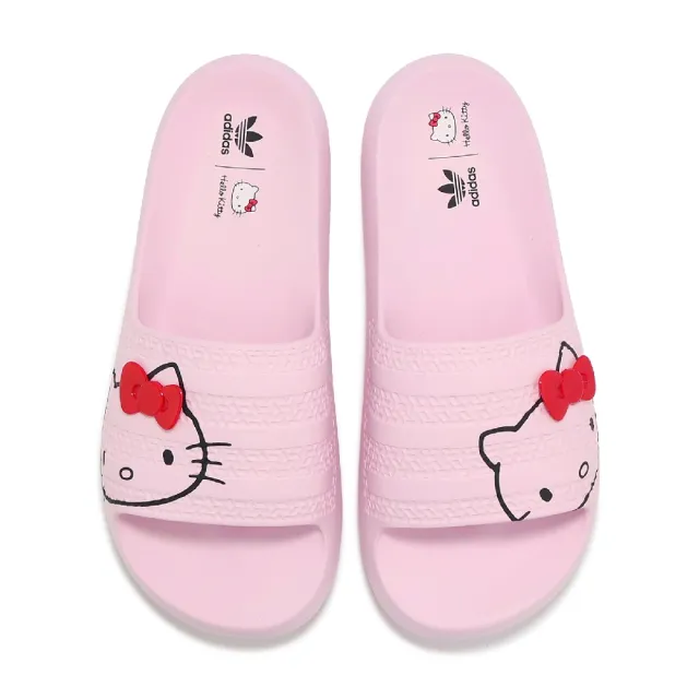 【adidas 愛迪達】x Hello Kitty 拖鞋 Adilette Ayoon W 女鞋 粉 三麗鷗聯名款 愛迪達(IH2680)