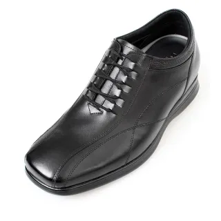 【HIKOREA】正韓製。手工真皮增高8cm縫線設計綁帶方頭皮鞋/正裝 厚底 男皮鞋 版型正常(8-9015/現+預)