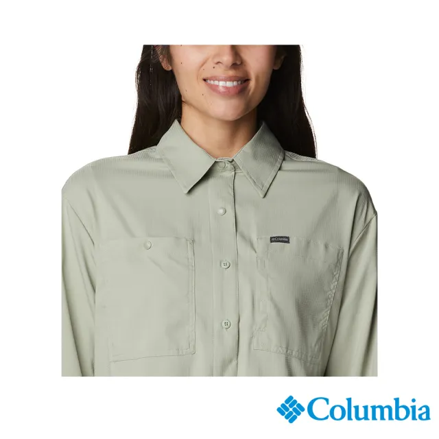 【Columbia 哥倫比亞 官方旗艦】女款-Silver Ridge Utility™超防曬UPF50快排長袖襯衫-軍綠色(UAR99100AG/I