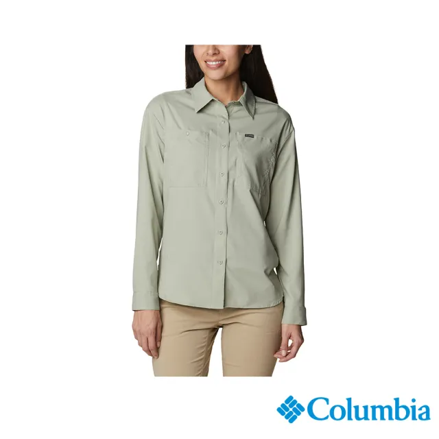 【Columbia 哥倫比亞 官方旗艦】女款-Silver Ridge Utility™超防曬UPF50快排長袖襯衫-軍綠色(UAR99100AG/I
