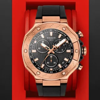 【TISSOT 天梭 官方授權】T-RACE 三眼競速計時石英腕錶 618 年中慶 禮物(T1414173705100)
