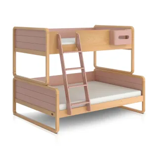 【Boori】貝崙雙層實木子母床•幅213cm-櫻桃色(子母床/床架)