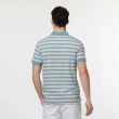 【NAUTICA】男裝 休閒撞色條紋短袖POLO衫(藍粉色)