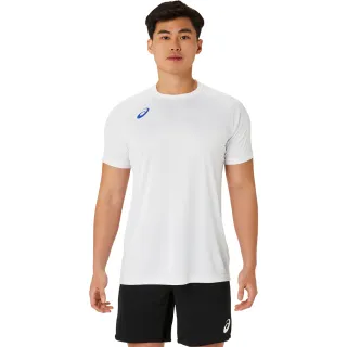 【asics 亞瑟士】短袖上衣 男女中性款 日本版 排球上衣(2053A189-100)