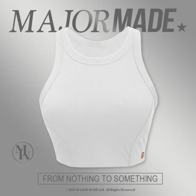 【MAJOR MADE】雙線削肩金屬牌Bra top(Bra top/背心/無袖)