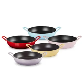 【Le Creuset】BBQ鑄鐵煎鍋26cm(水漾藍/雪紡粉)