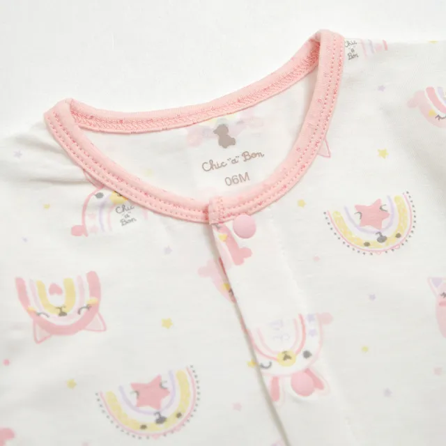 【奇哥】Chic a Bon 嬰幼童裝 彩虹兔長袍妙妙裝/連身衣-鋅纖維布(3-12個月)