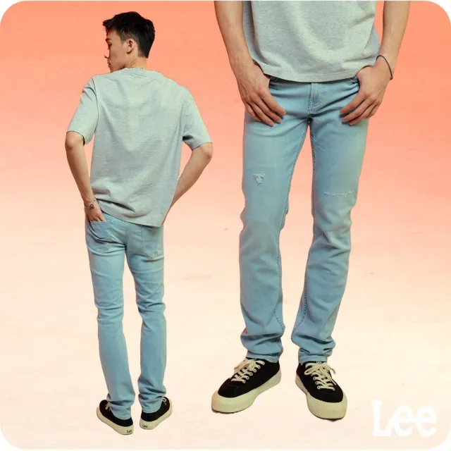 【Lee】男裝 牛仔褲 / 涼感 706 低腰合身窄管 淺藍洗水(LB417011876)
