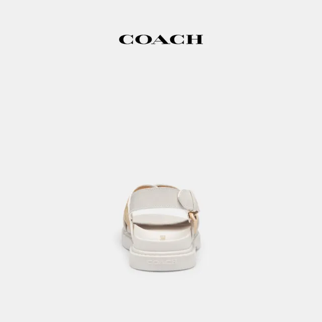 【COACH蔻馳官方直營】FRASER經典Logo涼鞋-淺卡其色/粉筆白色(CR865)