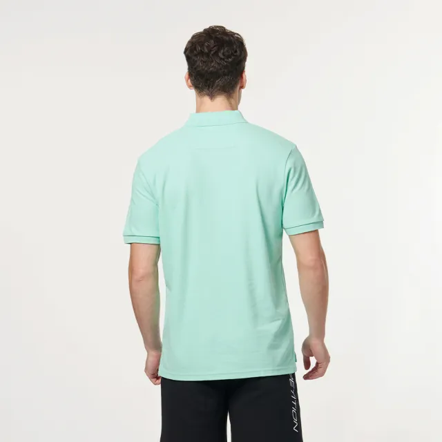 【NAUTICA】男裝 簡約質感短袖POLO衫(淺綠色)