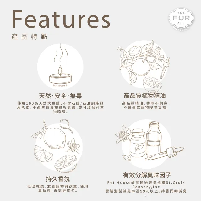 【PET HOUSE】室內除臭寵物香氛小蠟燭43g(美國製/寵物除臭/適合犬貓/寵物香氛/天然無毒配方/交換禮物)