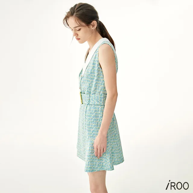 【iROO】酪梨印花短洋裝