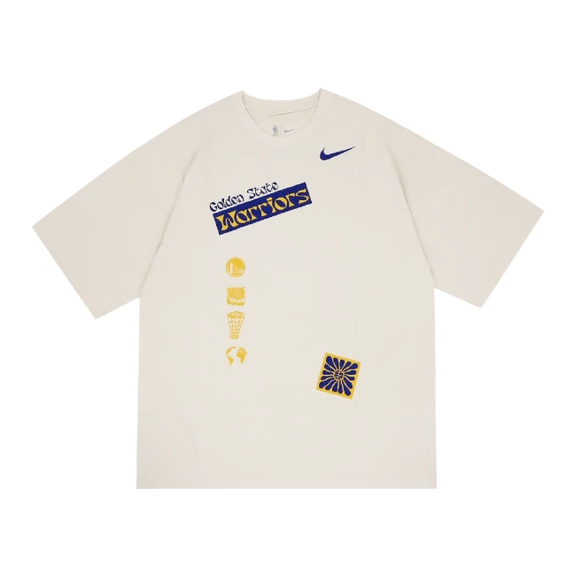 NIKE 耐吉 短袖 NBA Golden State Warriors 男款 象牙白 極寬鬆 金洲勇士 短T(FV9266-901)