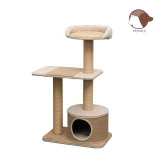 【Petpals】麻布紙繩遊憩跳台-3層(貓跳台/貓窩/貓爬架/貓樹/貓咪跳台/貓抓柱)