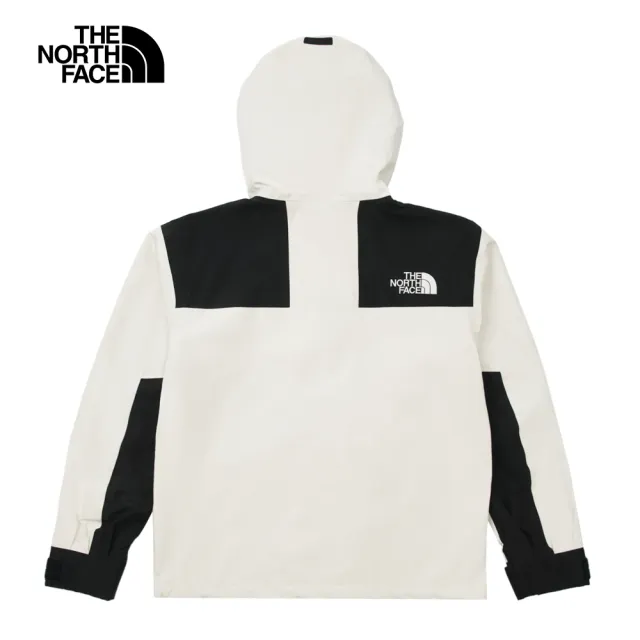 【The North Face 官方旗艦】經典ICON-北面男款米白色防水透氣舒適連帽衝鋒衣｜8AKJROU(外套)