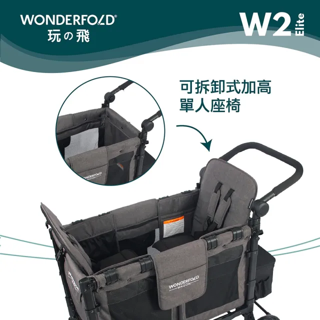 【WonderFold】W2 Elite菁英多功能嬰兒推車(嬰兒車、寵物推車、遊戲車、露營車 一車多用的家庭戰車)