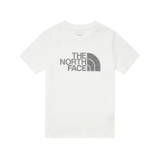 【The North Face 官方旗艦】北面兒童白色吸濕排汗品牌LOGO短袖T恤｜89XVFN4(排汗衫)