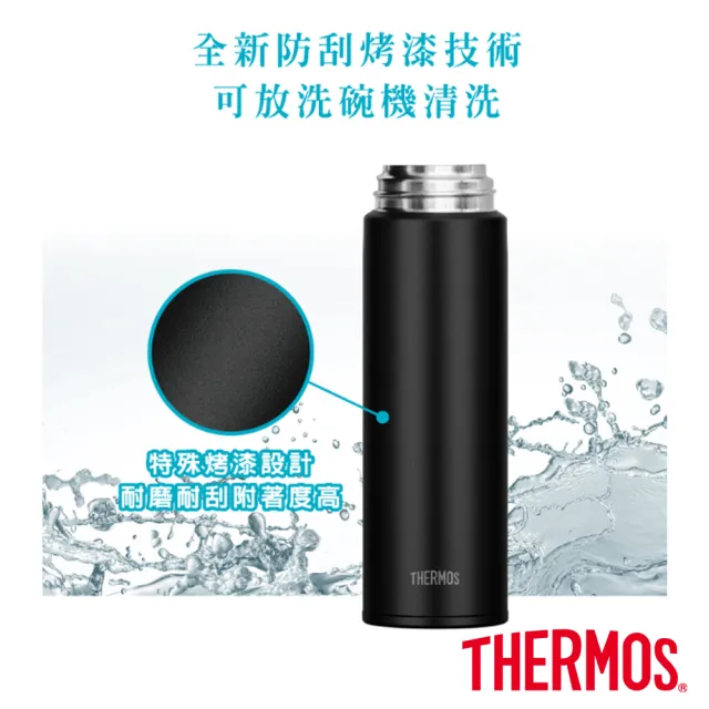 【THERMOS 膳魔師】可進洗碗機不鏽鋼彈蓋真空保溫杯500ml(JOK-500)