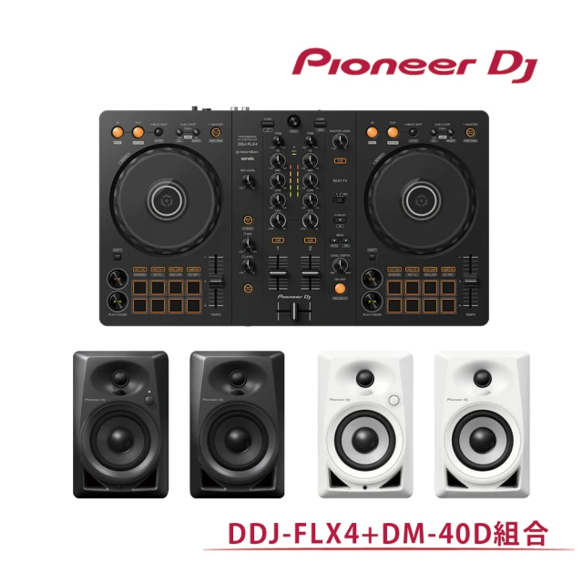 Pioneer DJPioneer DJ DDJ-FLX4 控制器+DM-40D 入門款主動式監聽喇叭組合(原廠公司貨)