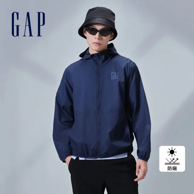 【GAP】男女裝 Logo防曬印花連帽外套-多色可選(884874&890010)