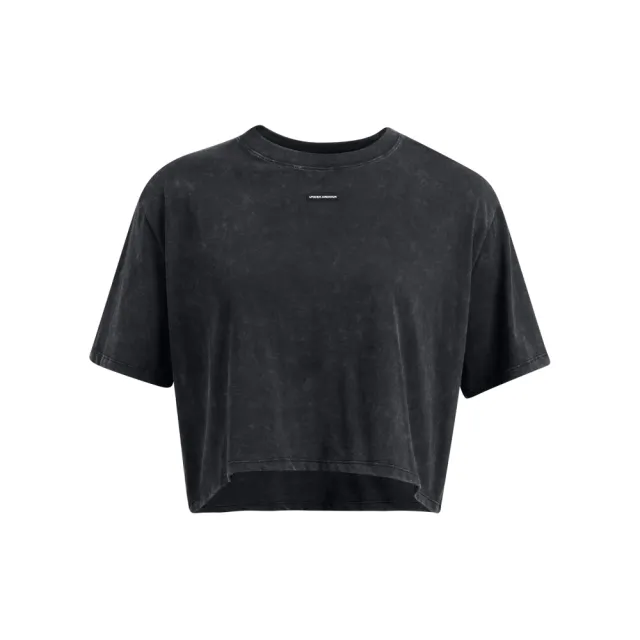 【UNDER ARMOUR】UA 女 WASH LOGO 短版T-Shirt_1389158-001(黑色)