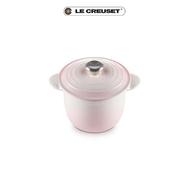 【Le Creuset】萬用窈窕琺瑯鑄鐵鍋 18(貝殼粉-鋼頭)