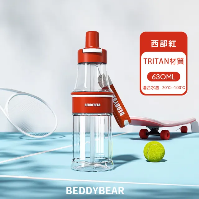 【BEDDY BEAR 杯具熊】激浪雙飲運動水壺  tritan水壺 吸管杯630ml