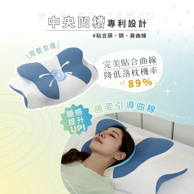 【Pure Sleep 純好眠】蝶の羽翼枕(日本暢銷 記憶枕 護頸支撐枕頭 助眠)